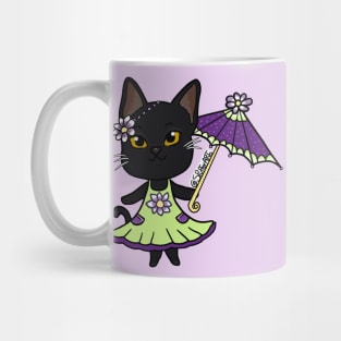 Spring Time Black Kitty Cat Mug